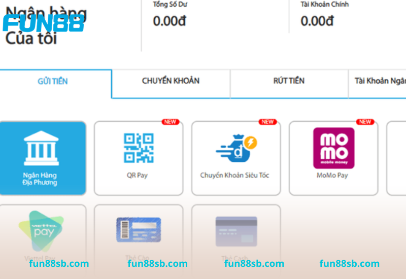 Chi tiết nạp tiền Fun88 lên điểm cực nhanh